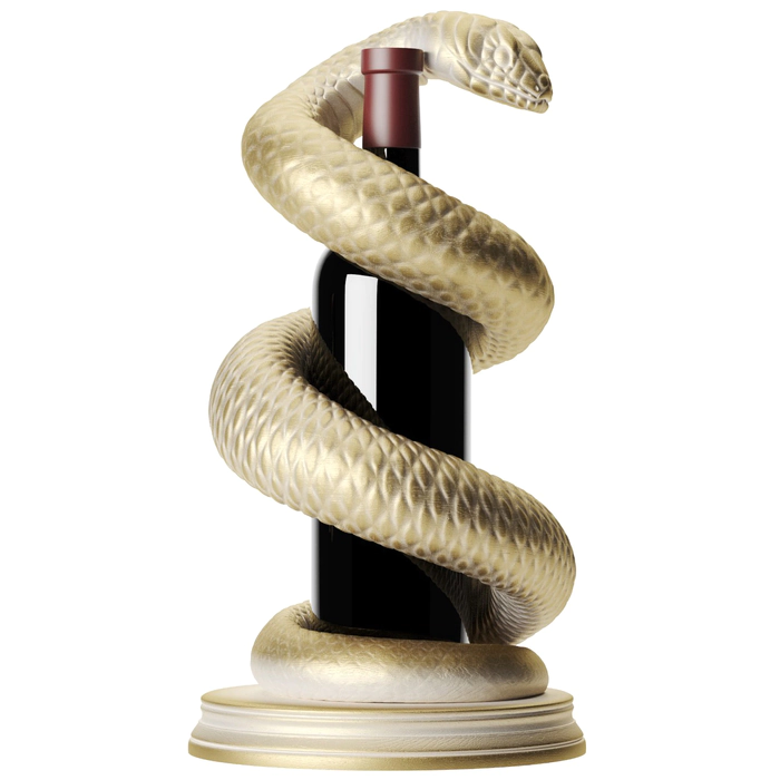 Bottle holder "Snake" made of solid beech
